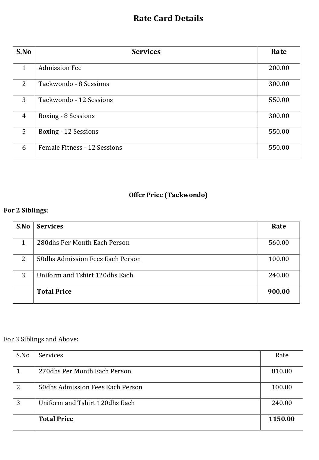 Schedule